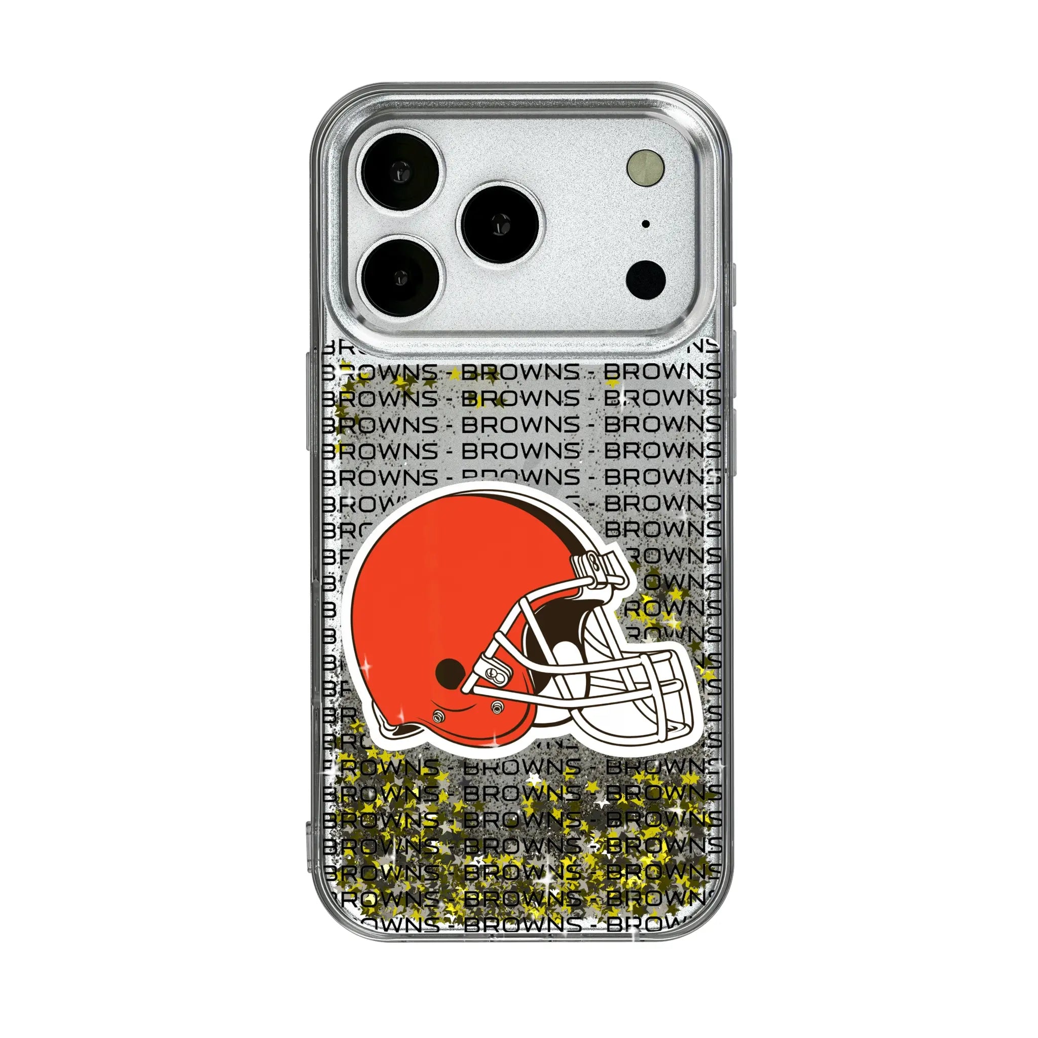 Cleveland Browns Text Backdrop iPhone Glitter Phone Case for Apple iPhone