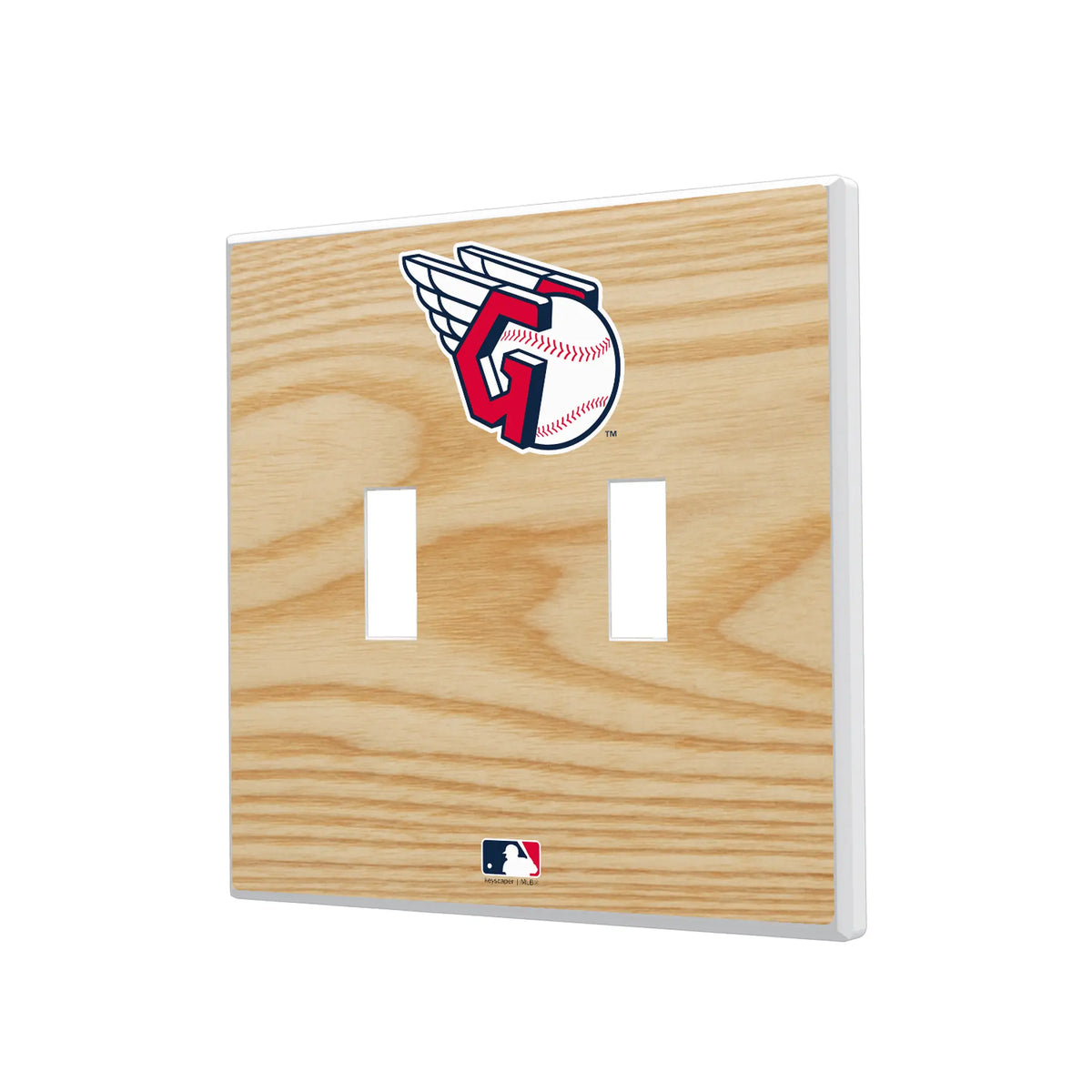 Cleveland Guardians Baseball Bat Hidden-Screw Light Switch Plate#Style_Double Toggle