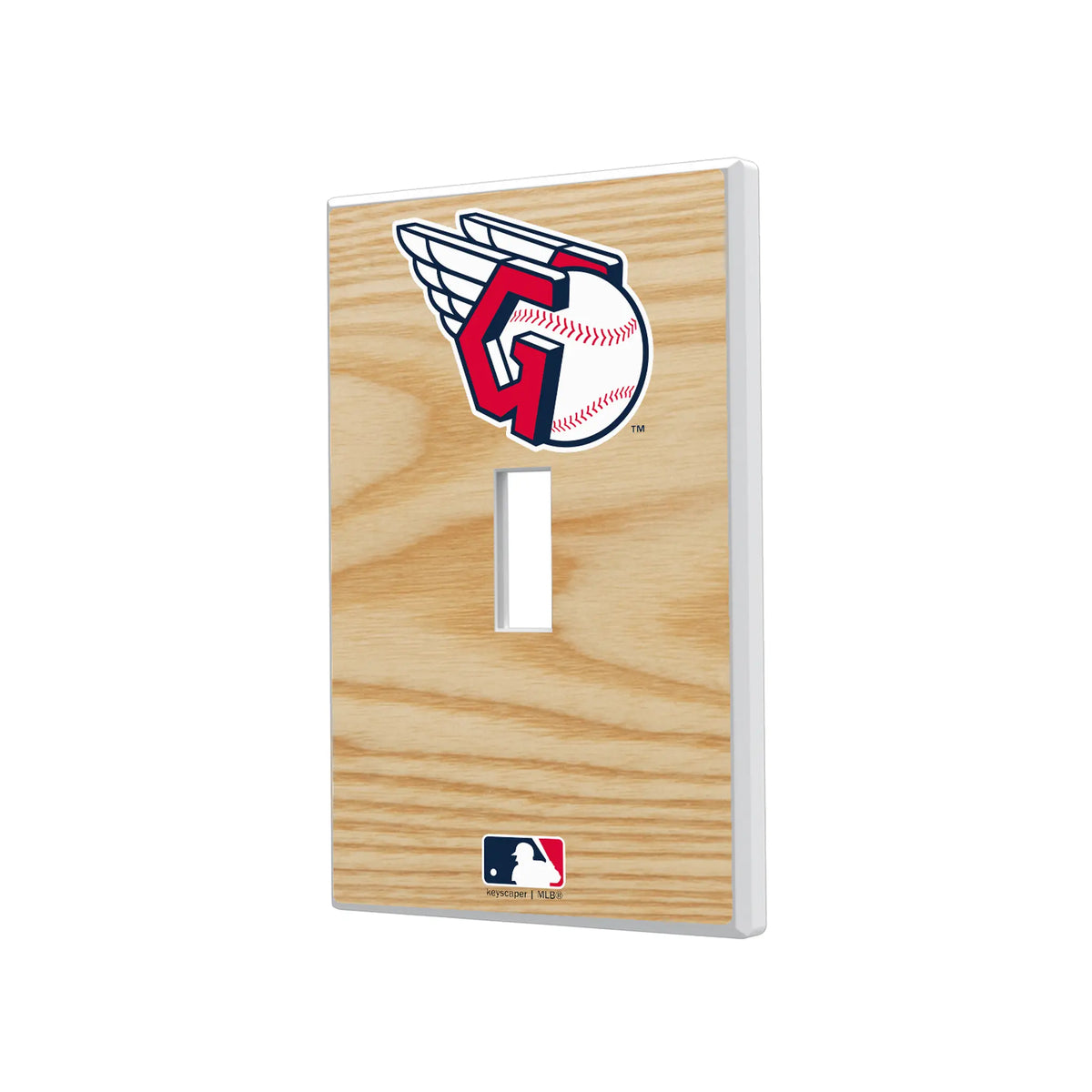 Cleveland Guardians Baseball Bat Hidden-Screw Light Switch Plate#Style_Single Toggle