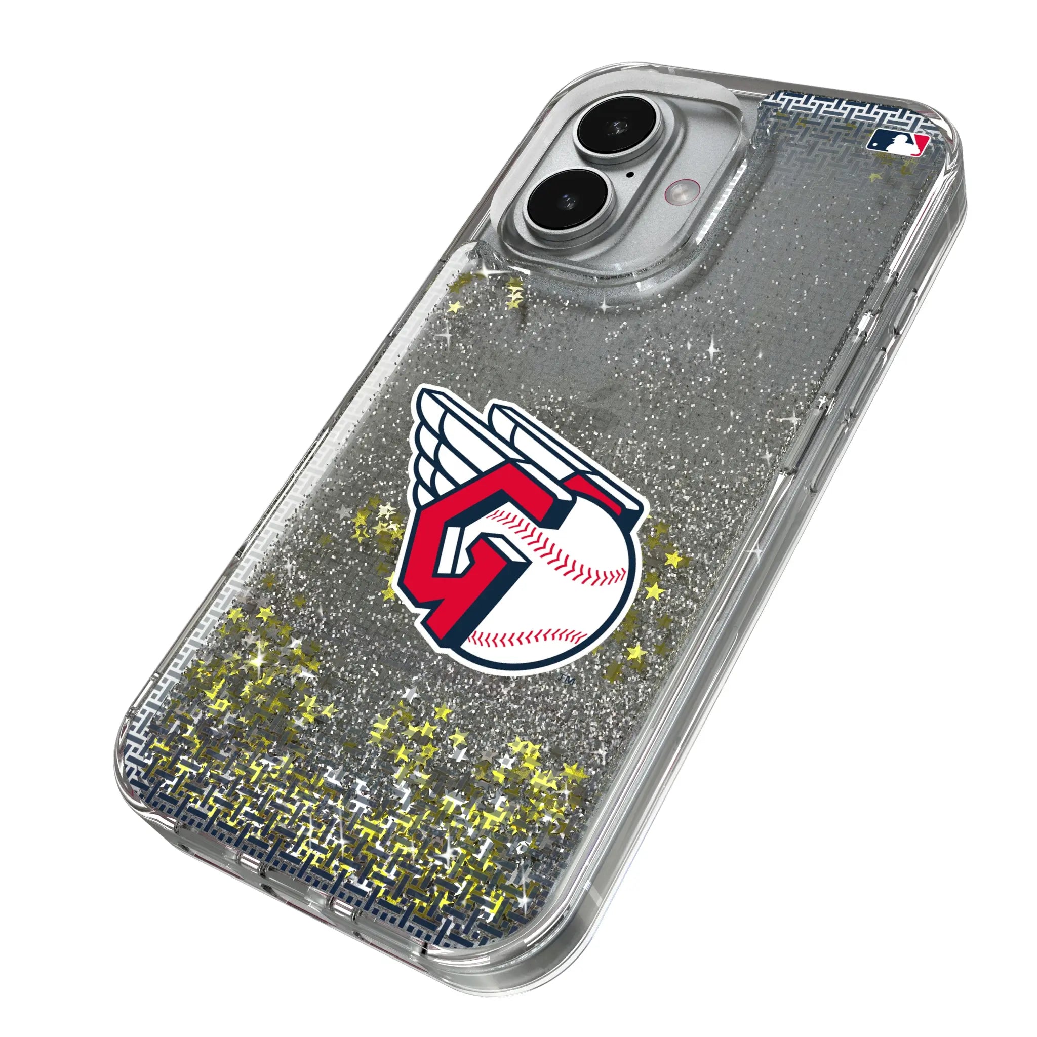 Cleveland Guardians Linen iPhone Glitter Phone Case for Apple iPhone - Isometric View