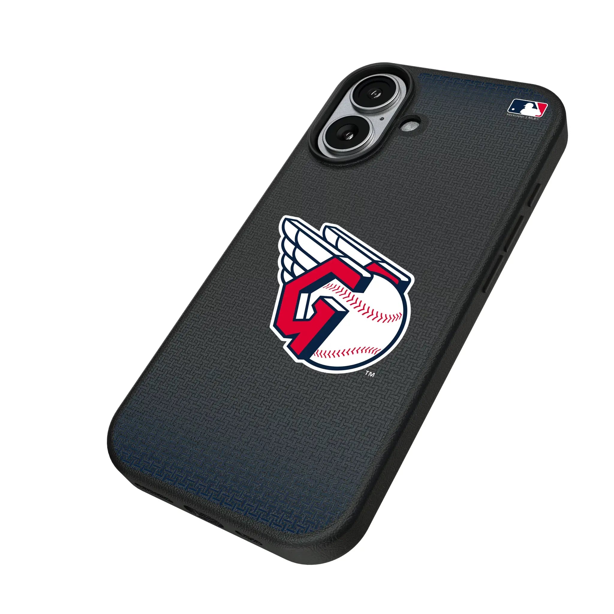 Cleveland Guardians Linen iPhone MagSafe Compatible Phone Case for Apple iPhone - Isometric View#Device_iPhone 17