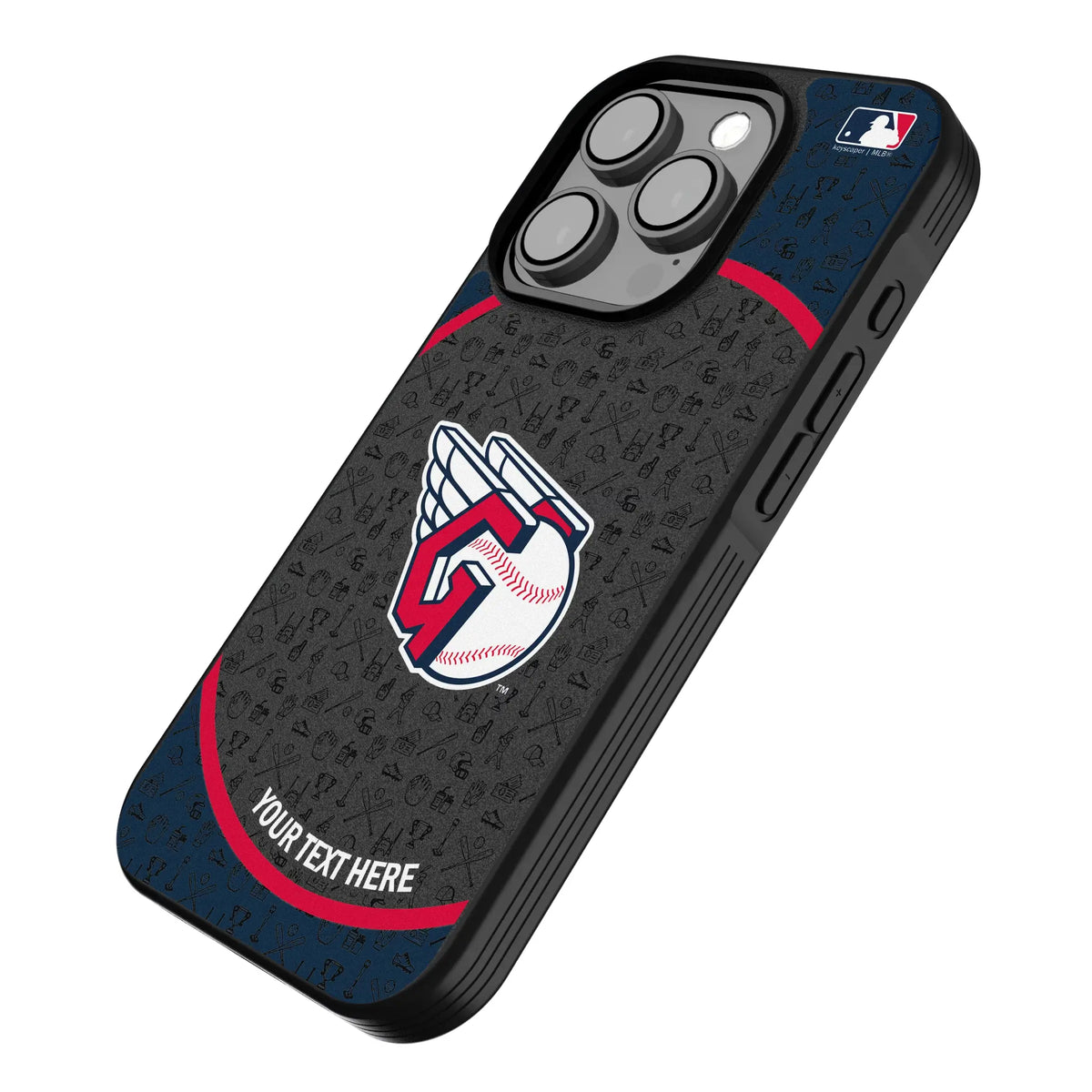 Cleveland Guardians Personalized Circle iPhone Bump Phone Case for Apple iPhone - Isometric View