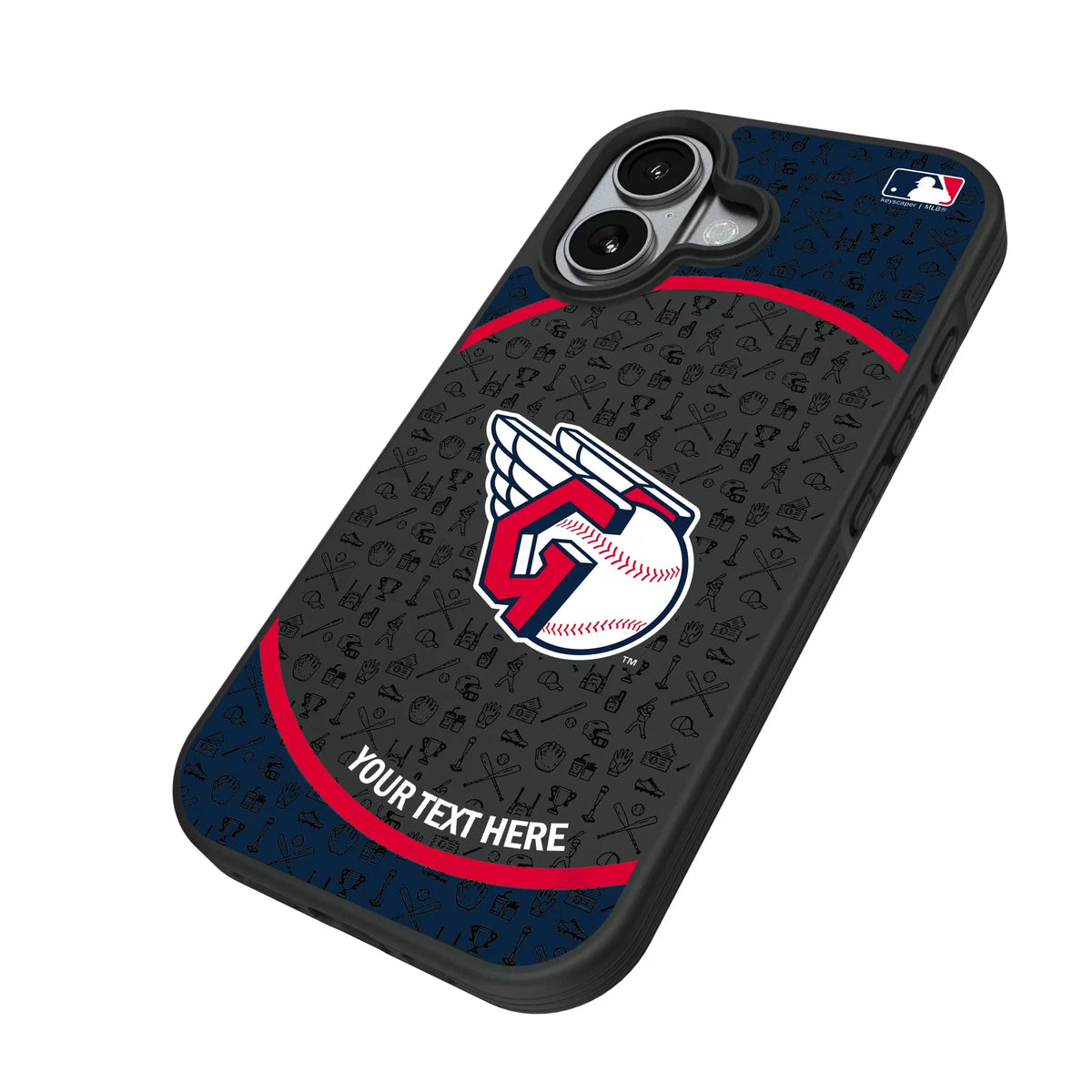 Cleveland Guardians Personalized Circle iPhone Bump Phone Case for Apple iPhone - Isometric View#Device_iPhone 17