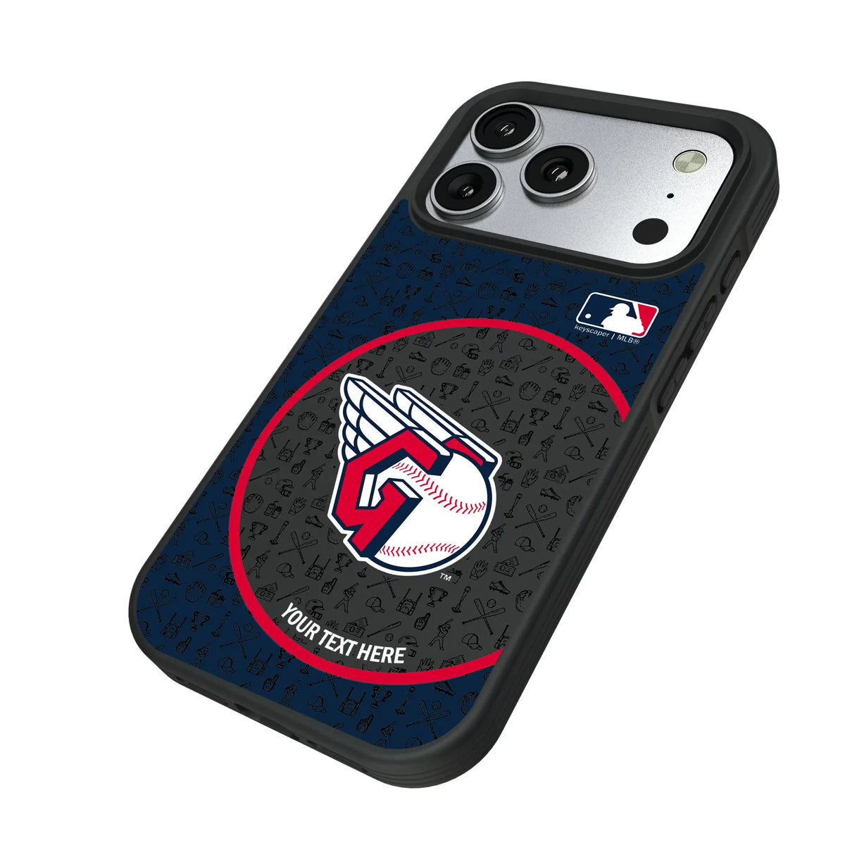 Cleveland Guardians Personalized Circle iPhone Bump Phone Case for Apple iPhone - Isometric View#Device_iPhone 17 Pro