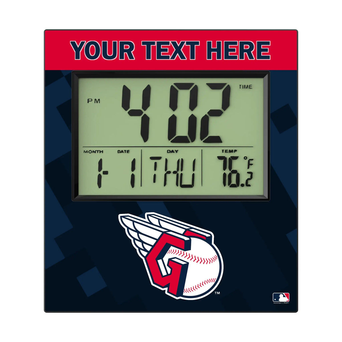 Cleveland Guardians Personalized Color Block Wall Clock