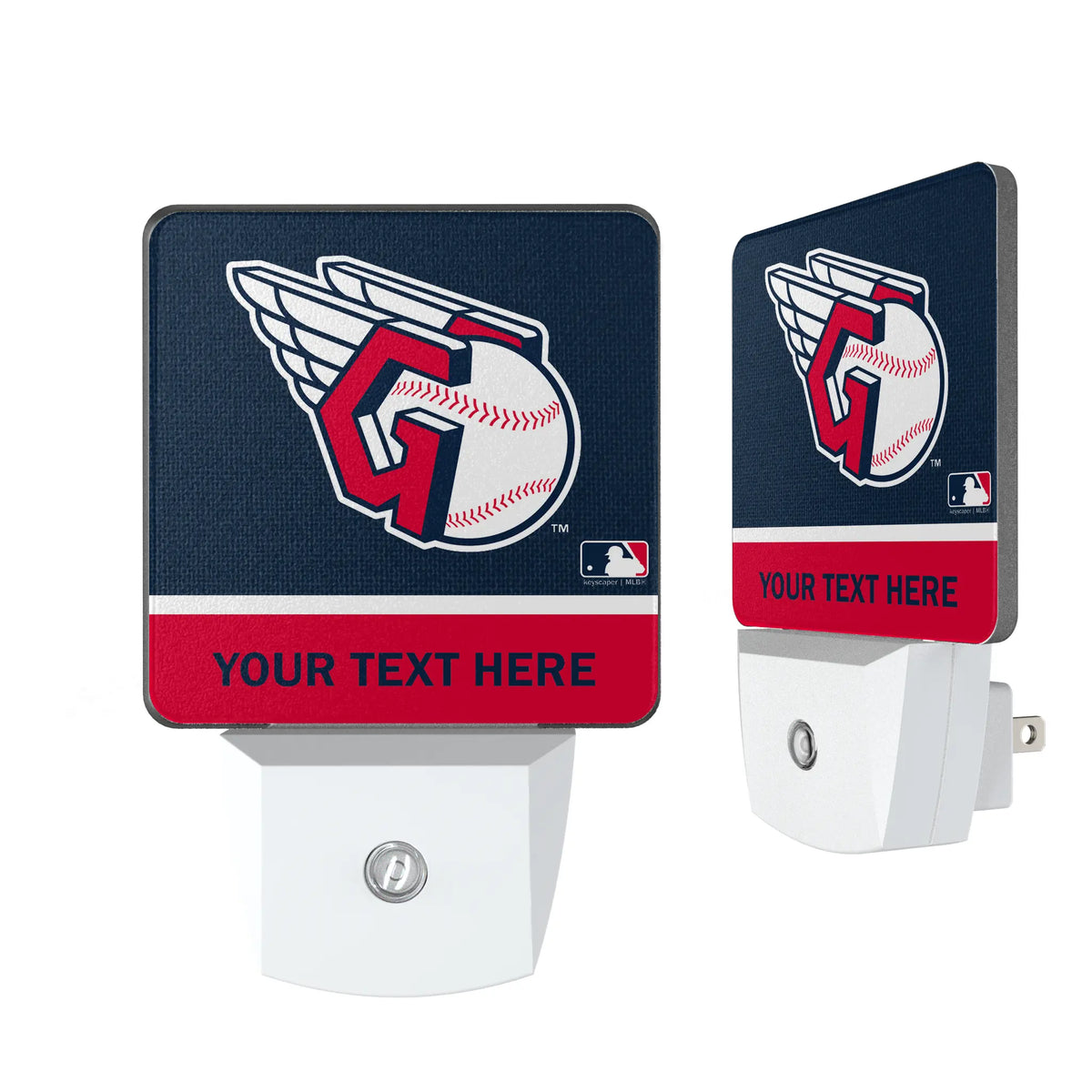 Cleveland Guardians Personalized Endzone Solid Night Light 2-Pack