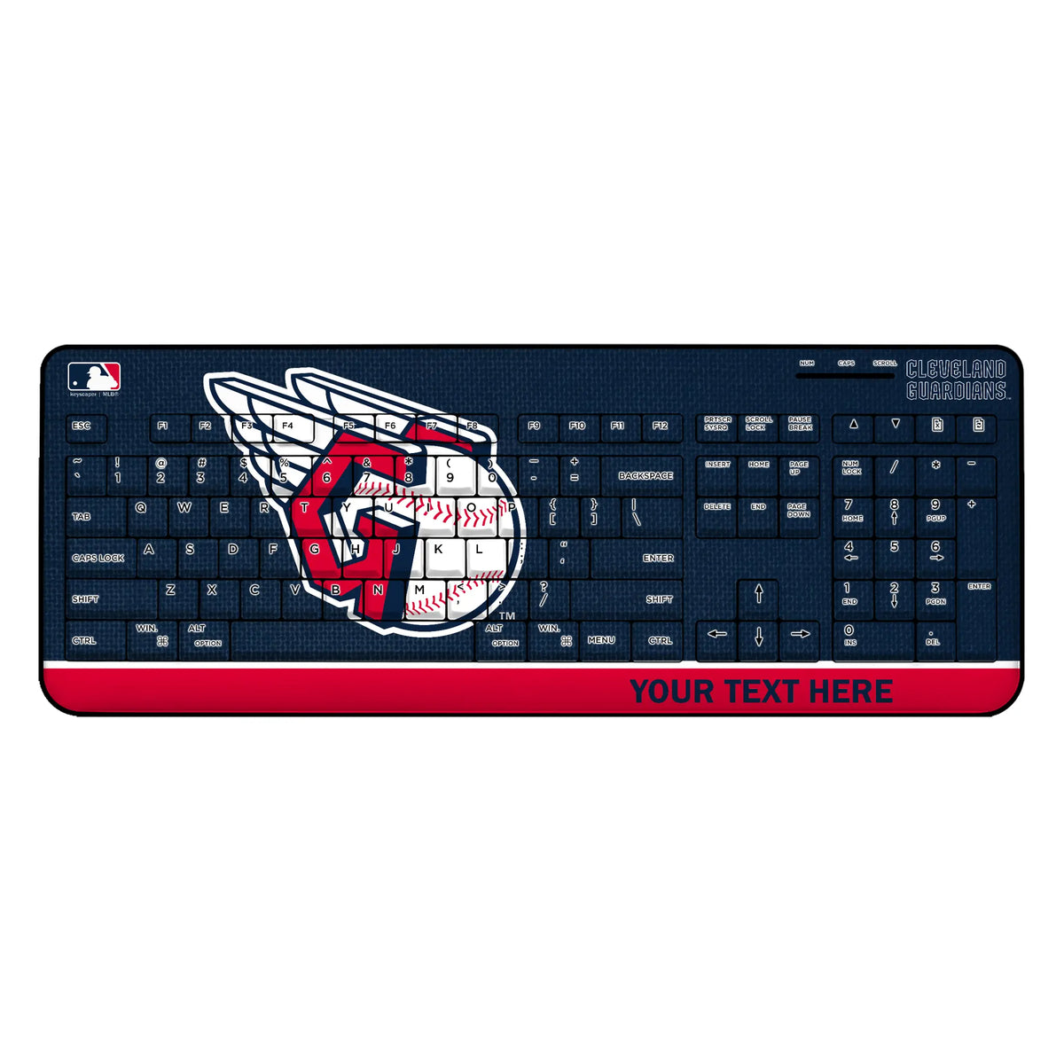 Cleveland Guardians Personalized Endzone Solid Wireless USB Keyboard