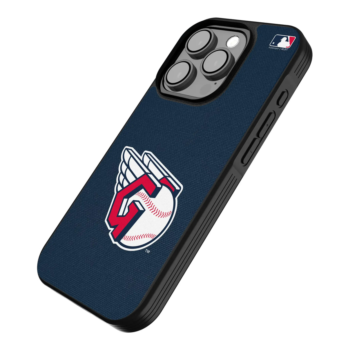 Cleveland Guardians Solid iPhone Bump Phone Case for Apple iPhone - Isometric View