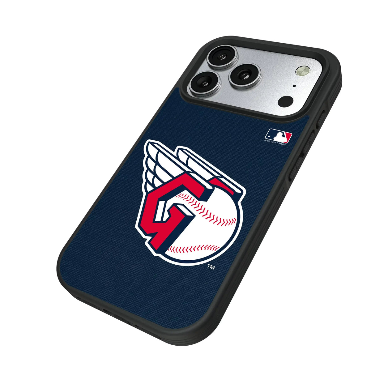 Cleveland Guardians Solid iPhone Bump Phone Case for Apple iPhone - Isometric View#Device_iPhone 17 Pro