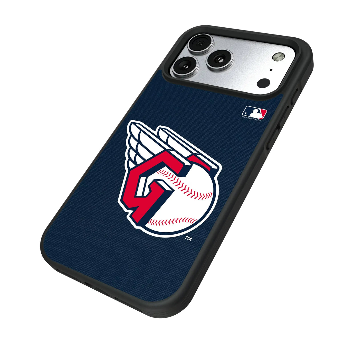 Cleveland Guardians Solid iPhone Bump Phone Case for Apple iPhone - Isometric View#Device_iPhone 17 Pro Max