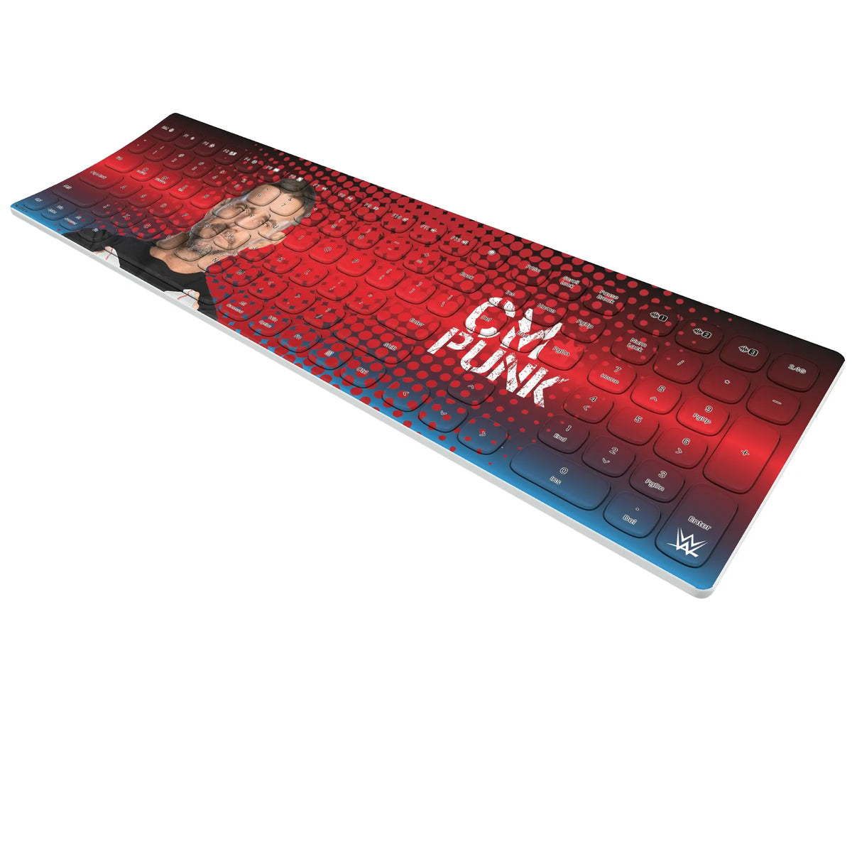 CM Punk Superstar KKB605 Curved Wireless Keyboard - Isometric View