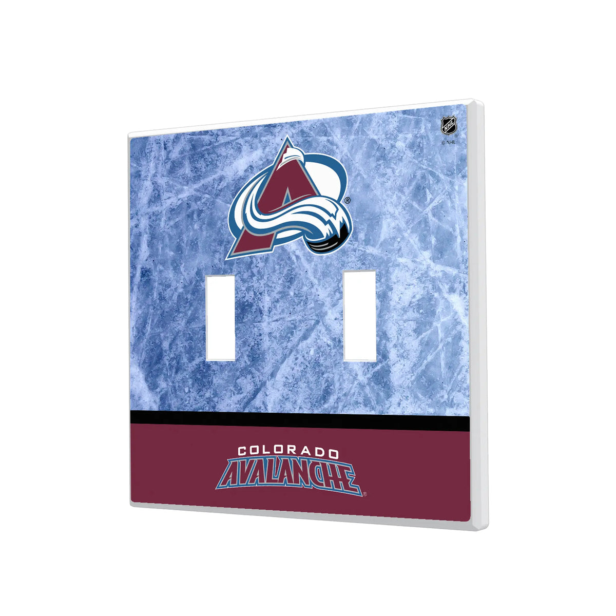 Colorado Avalanche Ice Wordmark Hidden-Screw Light Switch Plate#Style_Double Toggle