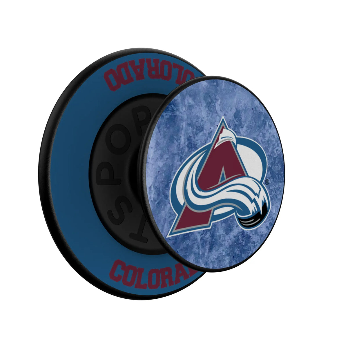 Colorado Avalanche Ice Wordmark Popsockets Round Magnetic - Isometric View