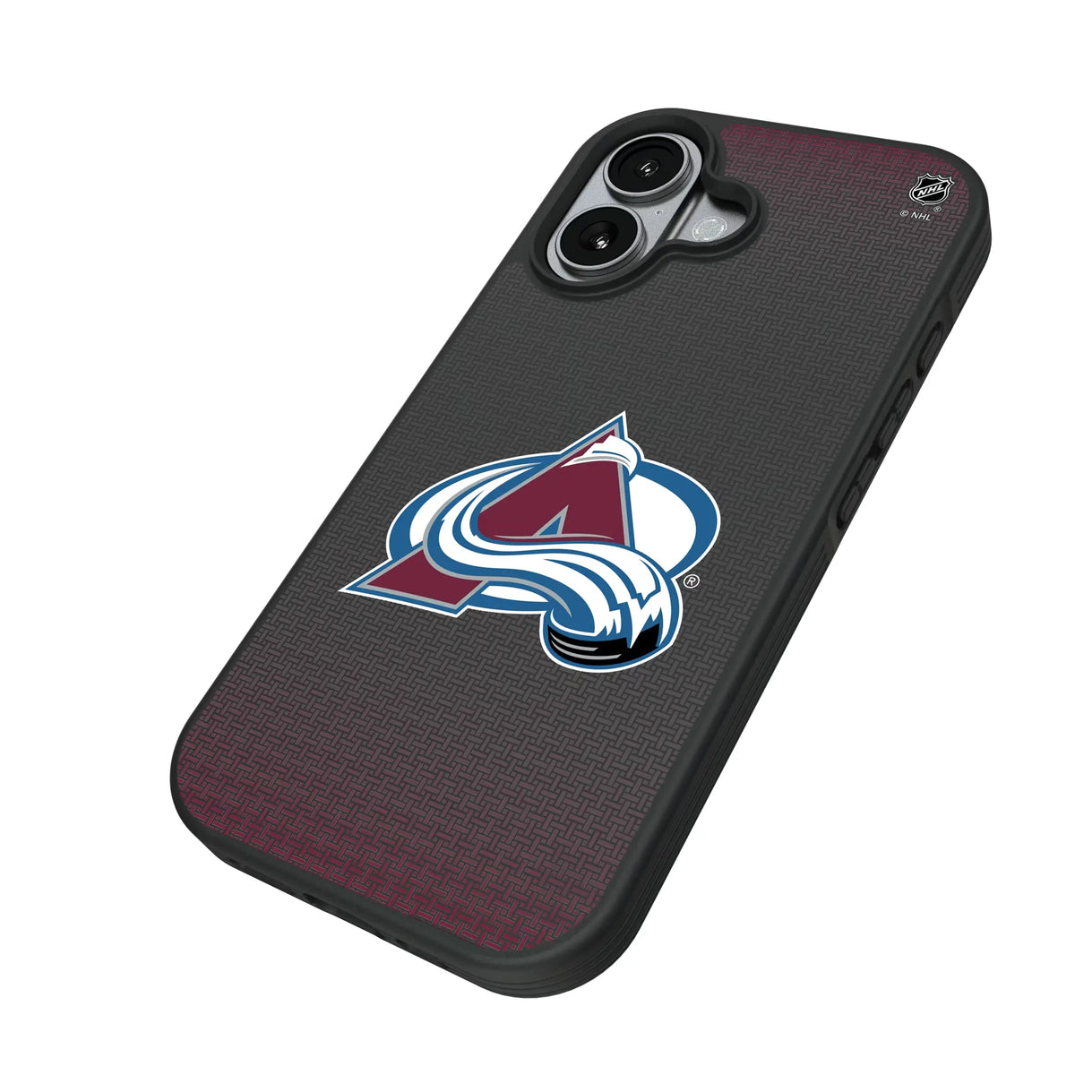 Colorado Avalanche Linen iPhone Bump Phone Case for Apple iPhone - Isometric View#Device_iPhone 17