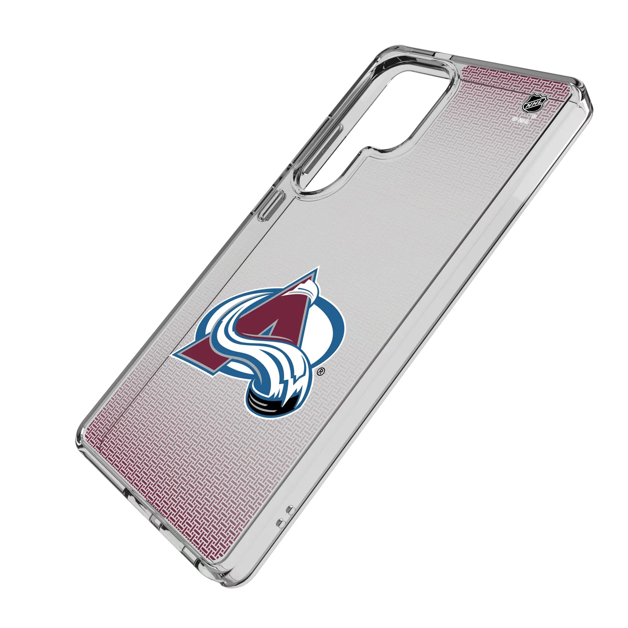 Colorado Avalanche Linen Galaxy Clear Phone Case for Samsung Galaxy - Isometric View#Device_Galaxy S25 Ultra