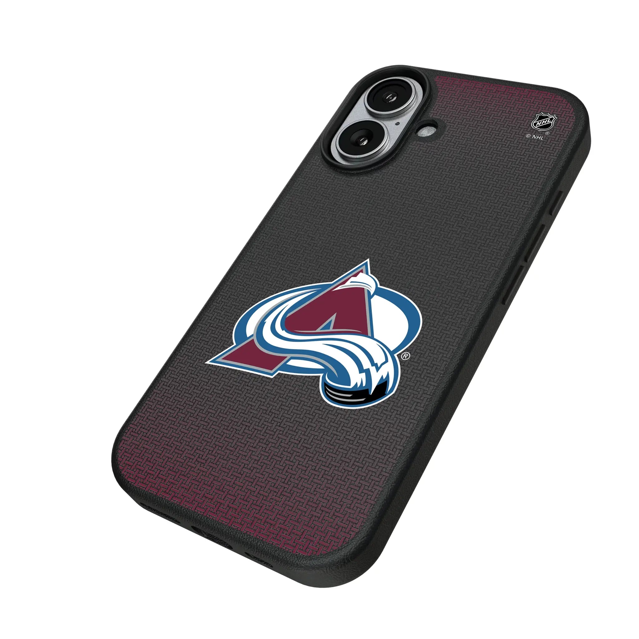 Colorado Avalanche Linen iPhone MagSafe Compatible Phone Case for Apple iPhone - Isometric View#Device_iPhone 17