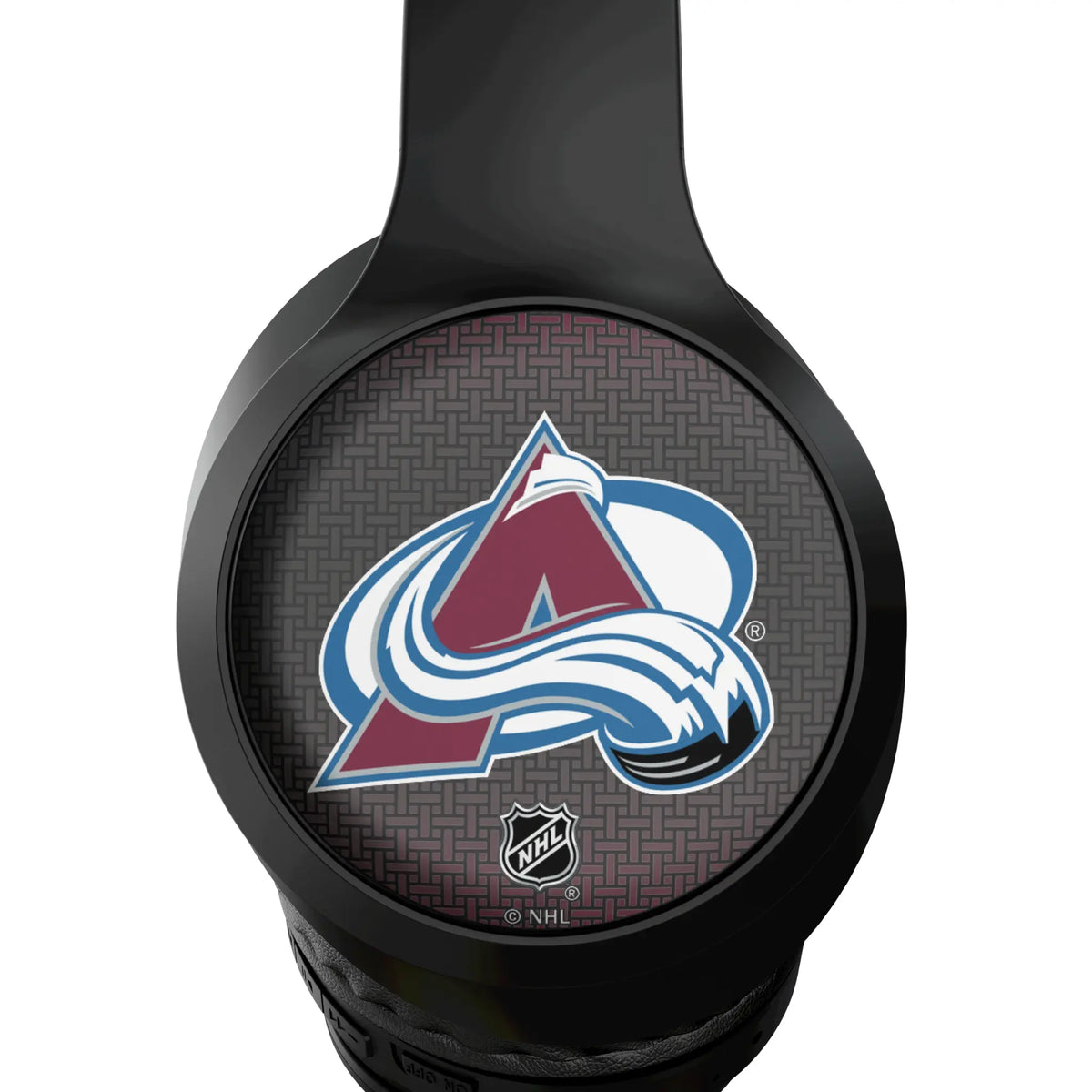Colorado Avalanche Linen Wireless Over-Ear Headphones With Case - Detail
