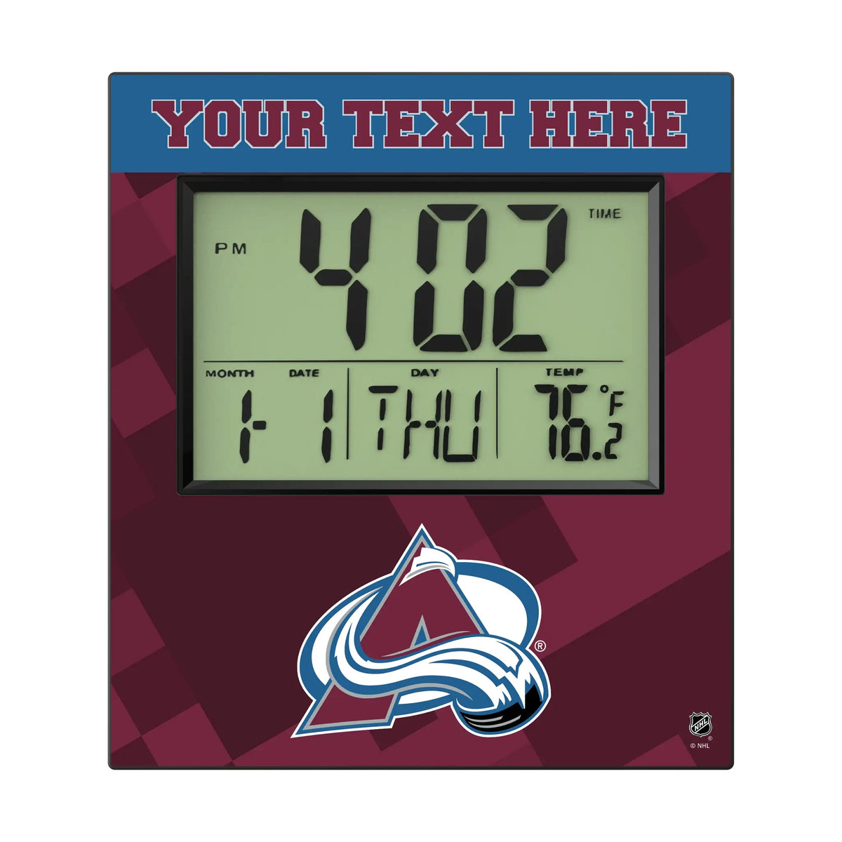 Colorado Avalanche Personalized Color Block Wall Clock