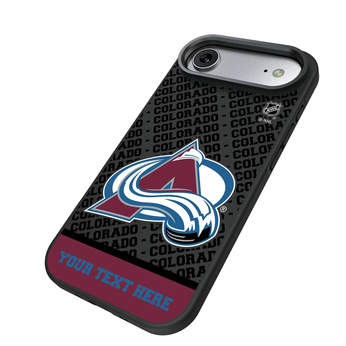 Colorado Avalanche Personalized EndZone Plus iPhone Bump Phone Case for Apple iPhone - Isometric View#Device_iPhone Air