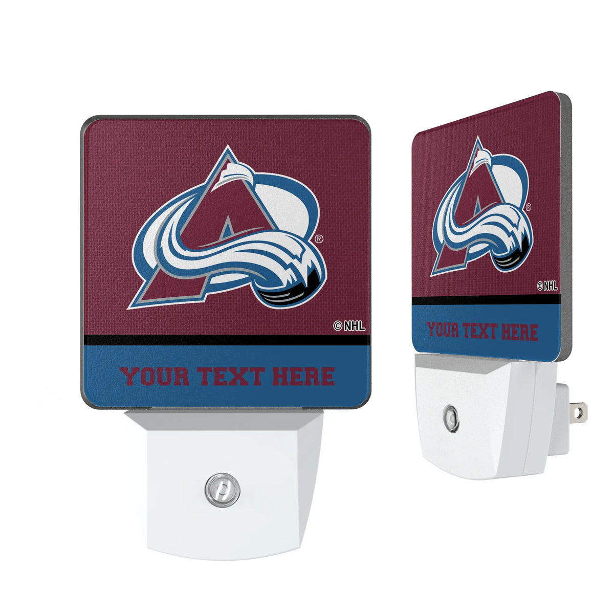 Colorado Avalanche Personalized Endzone Solid Night Light 2-Pack