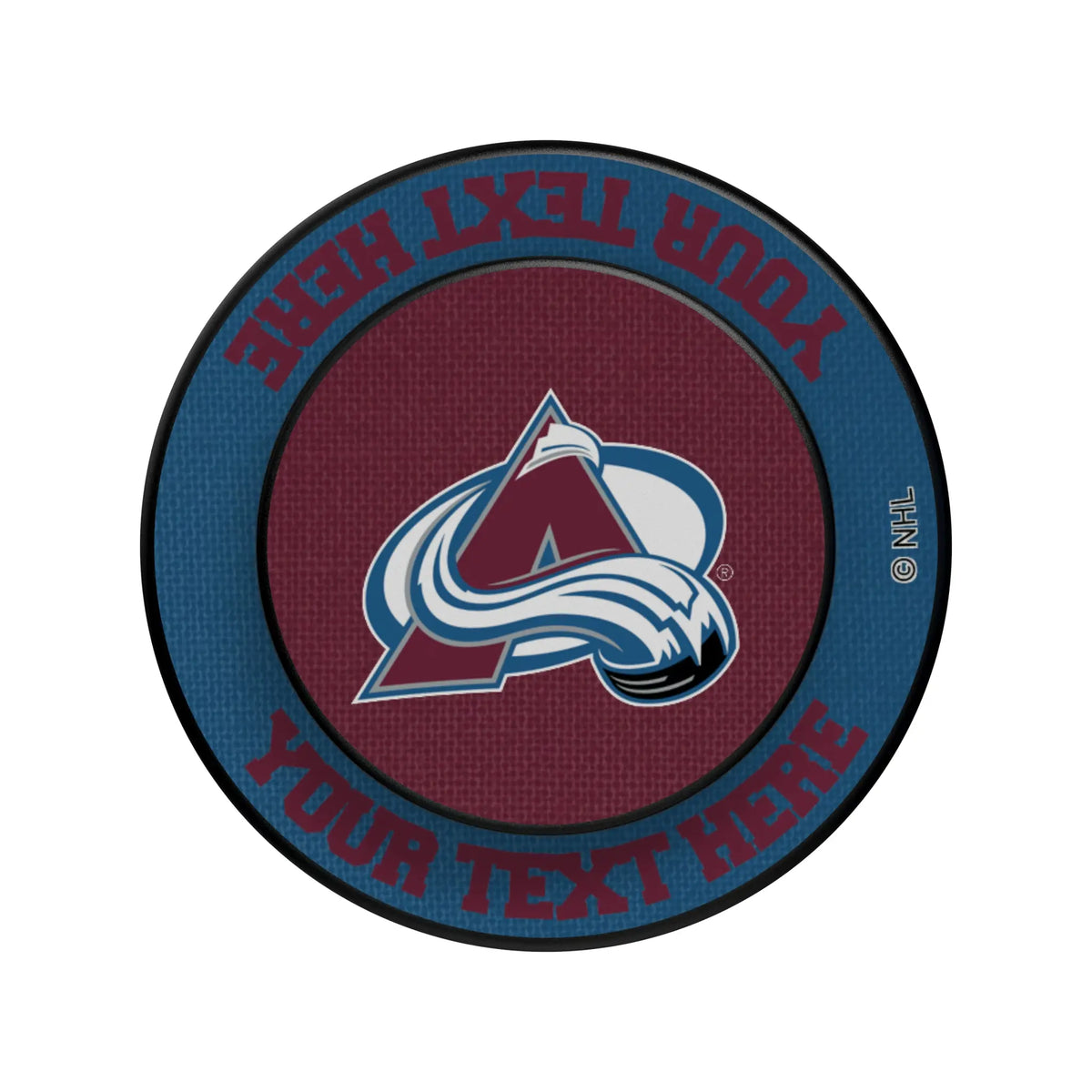 Colorado Avalanche Personalized Endzone Solid Popsockets Round Magnetic