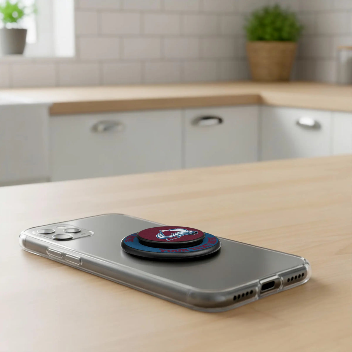 Colorado Avalanche Personalized Endzone Solid Popsockets Round Magnetic - Lifestyle