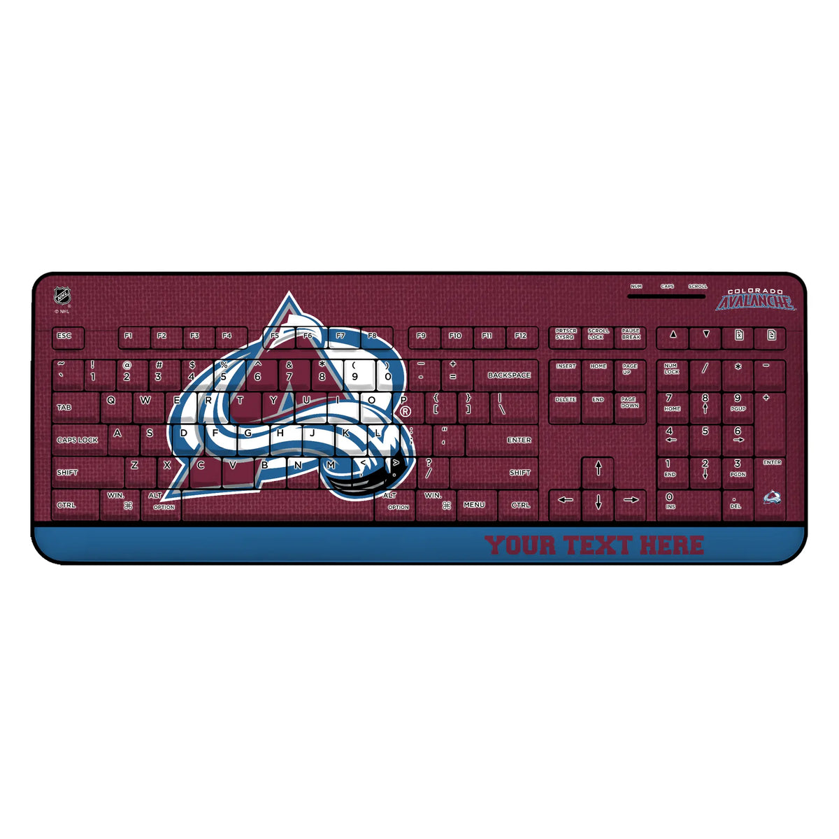 Colorado Avalanche Personalized Endzone Solid Wireless USB Keyboard