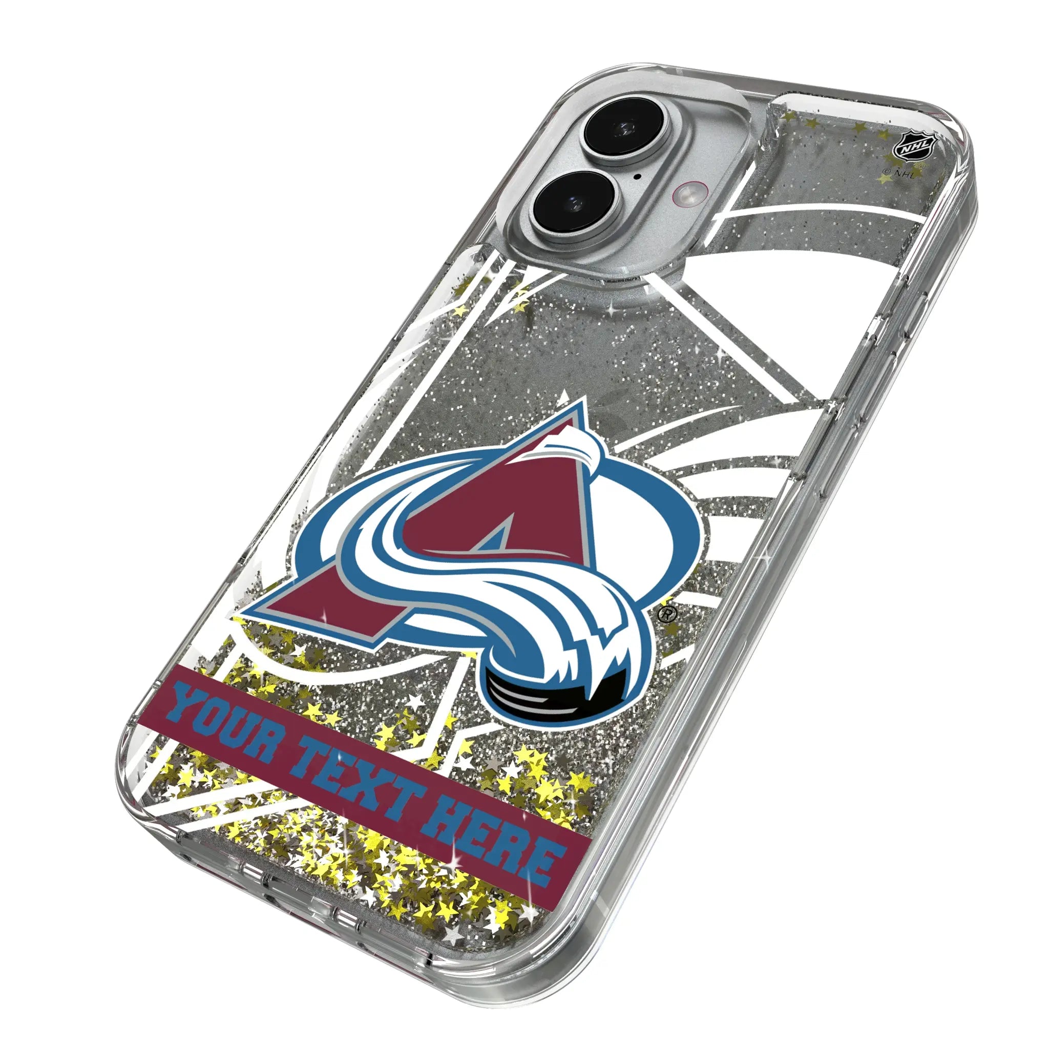 Colorado Avalanche Personalized Tilt iPhone Glitter Phone Case for Apple iPhone - Isometric View