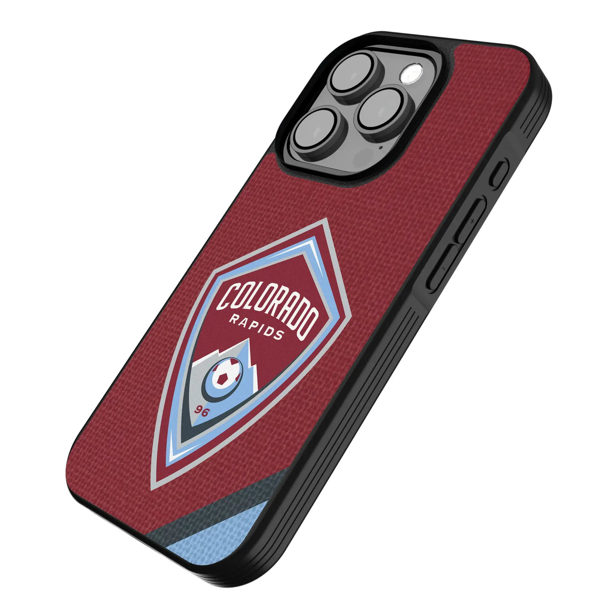 Colorado Rapids Diagonal Stripe iPhone Bump Phone Case for Apple iPhone - Isometric View