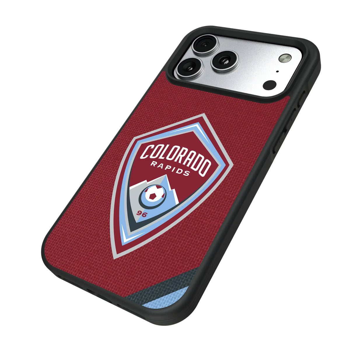 Colorado Rapids Diagonal Stripe iPhone Bump Phone Case for Apple iPhone - Isometric View#Device_iPhone 17 Pro Max