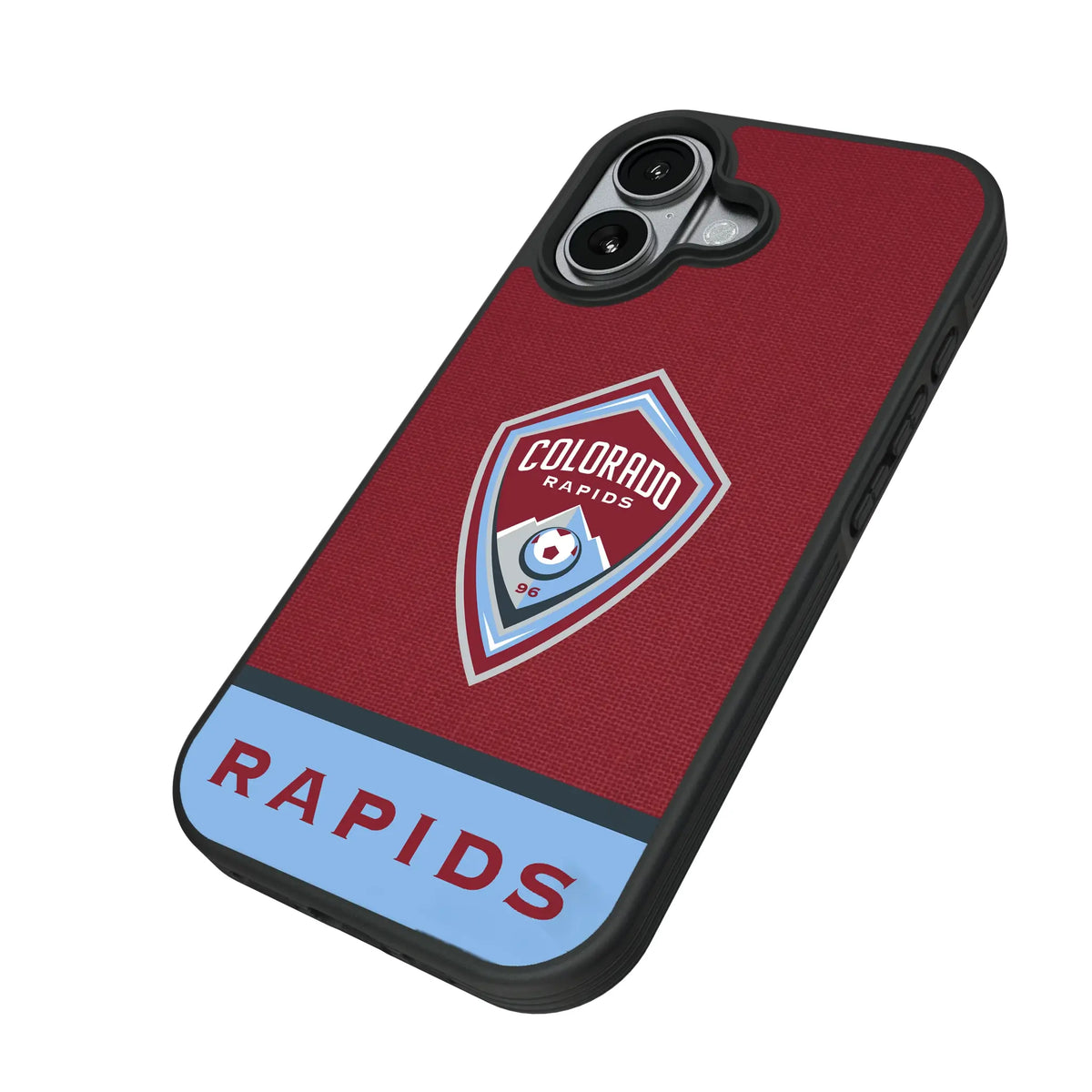 Colorado Rapids Endzone Solid iPhone Bump Phone Case for Apple iPhone - Isometric View#Device_iPhone 17