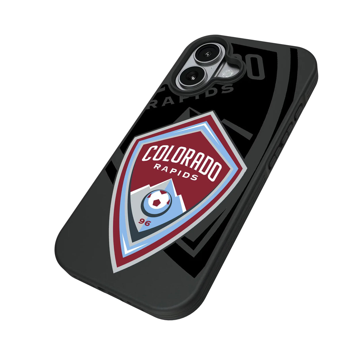Colorado Rapids Monocolor Tilt iPhone Bump Phone Case for Apple iPhone - Isometric View#Device_iPhone 17
