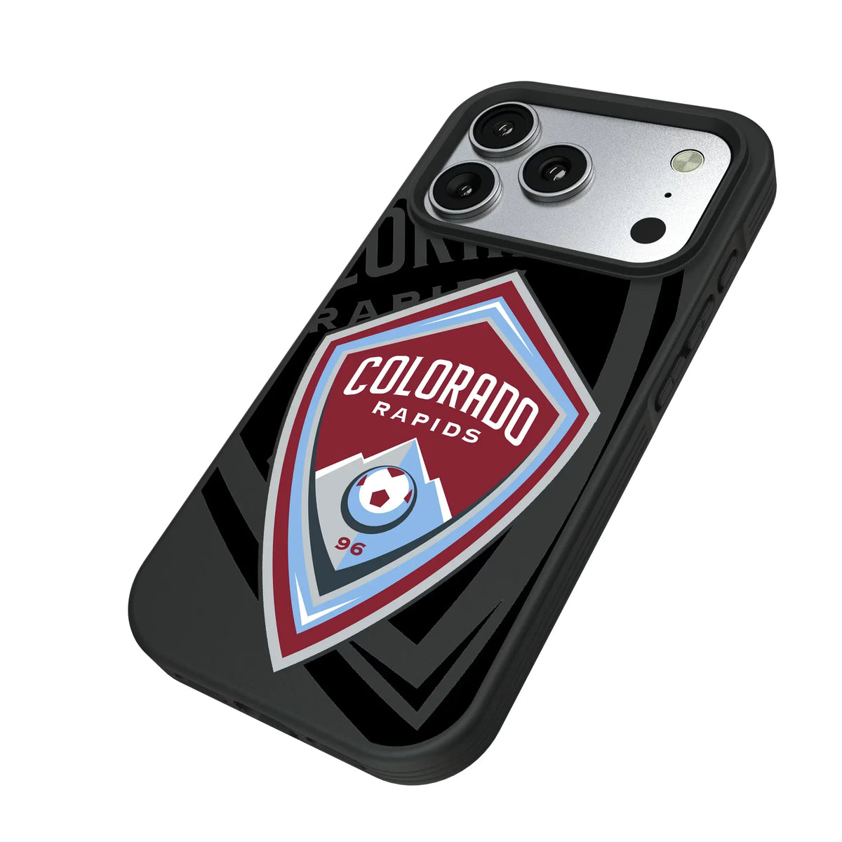 Colorado Rapids Monocolor Tilt iPhone Bump Phone Case for Apple iPhone - Isometric View#Device_iPhone 17 Pro