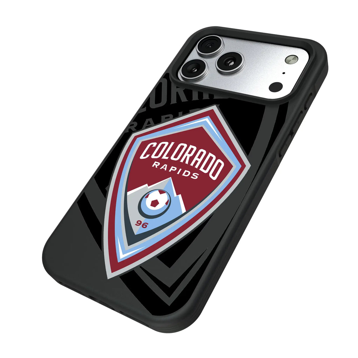 Colorado Rapids Monocolor Tilt iPhone Bump Phone Case for Apple iPhone - Isometric View#Device_iPhone 17 Pro Max