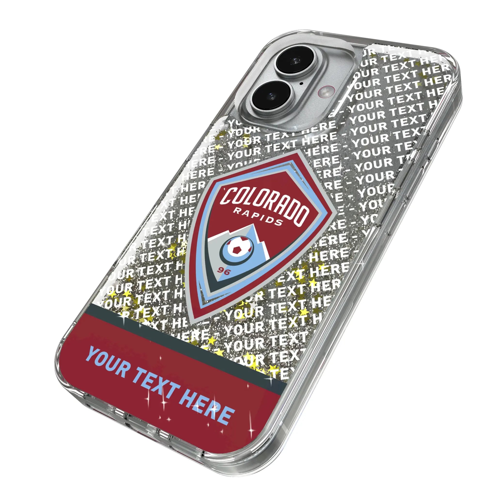 Colorado Rapids Personalized EndZone Plus iPhone Glitter Phone Case for Apple iPhone - Isometric View