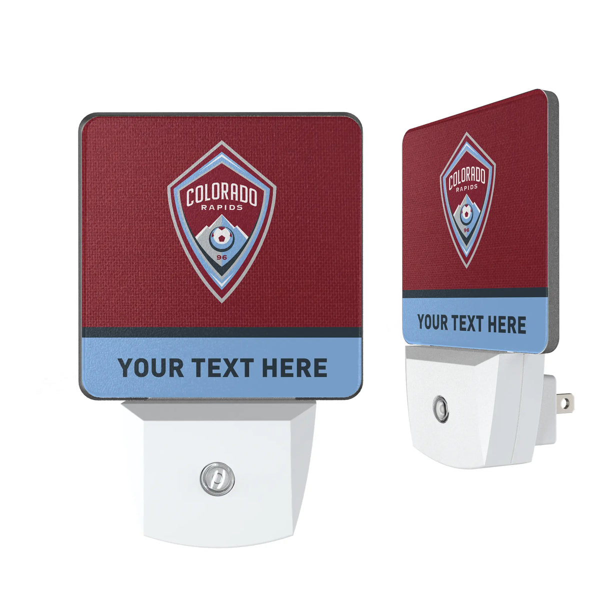 Colorado Rapids Personalized Endzone Solid Night Light 2-Pack