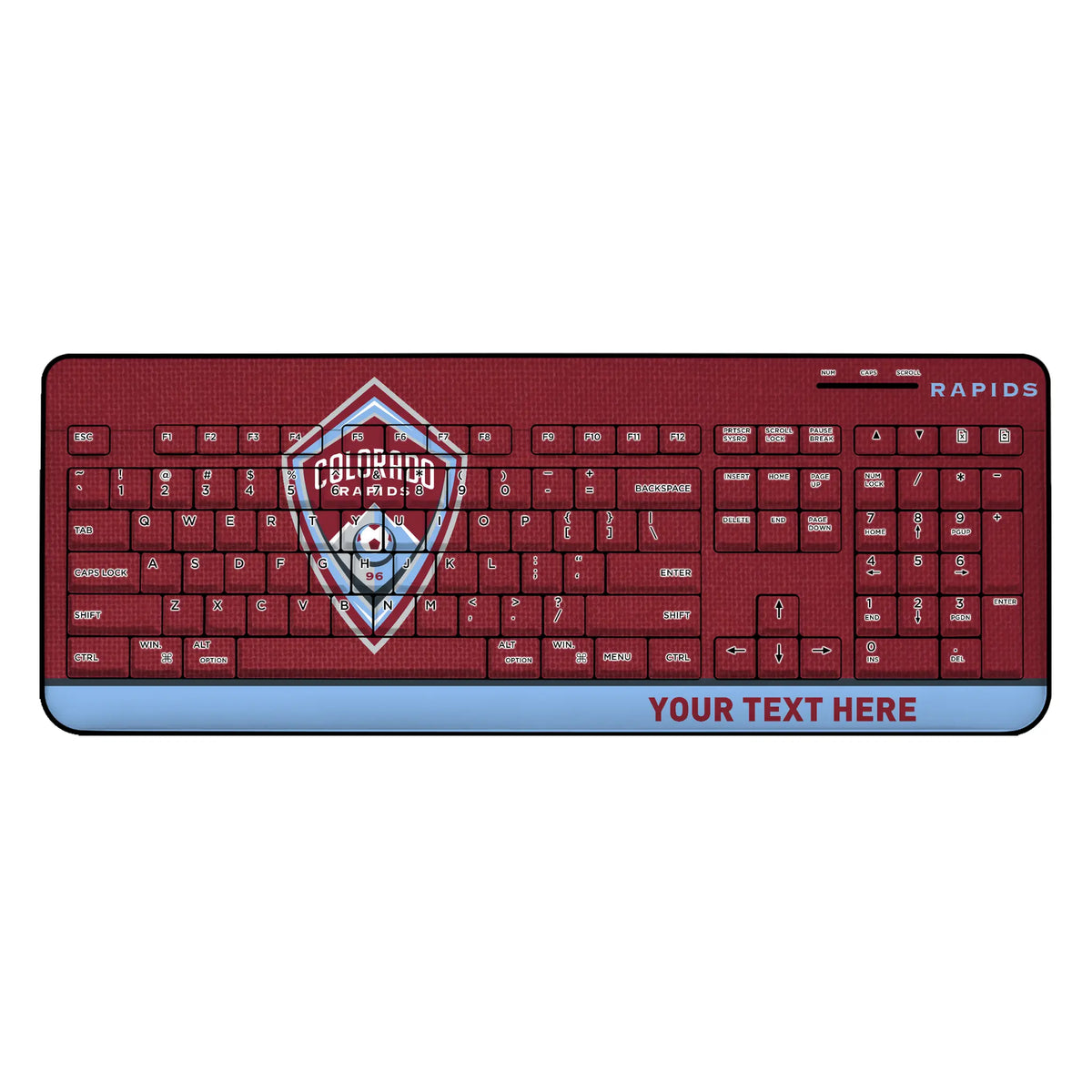 Colorado Rapids Personalized Endzone Solid Wireless USB Keyboard