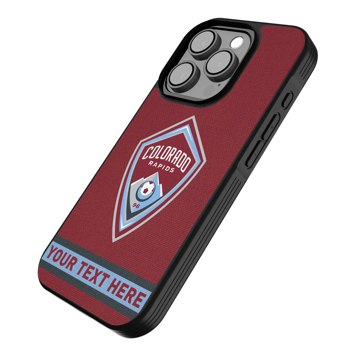 Colorado Rapids Personalized Stripe iPhone Bump Phone Case for Apple iPhone - Isometric View