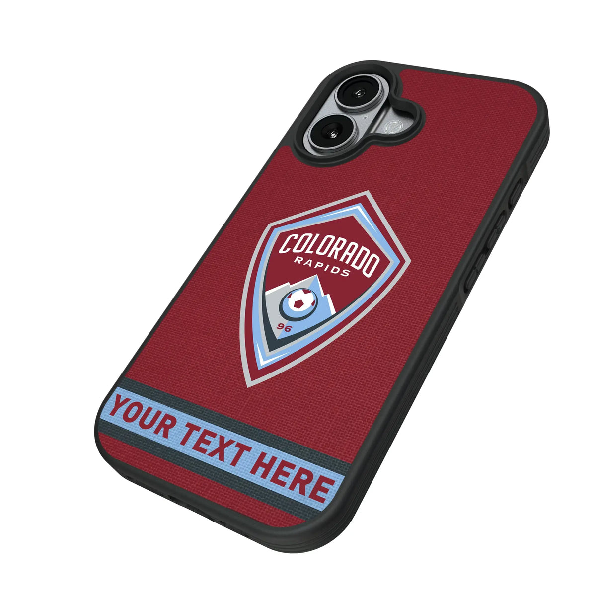 Colorado Rapids Personalized Stripe iPhone Bump Phone Case for Apple iPhone - Isometric View#Device_iPhone 17