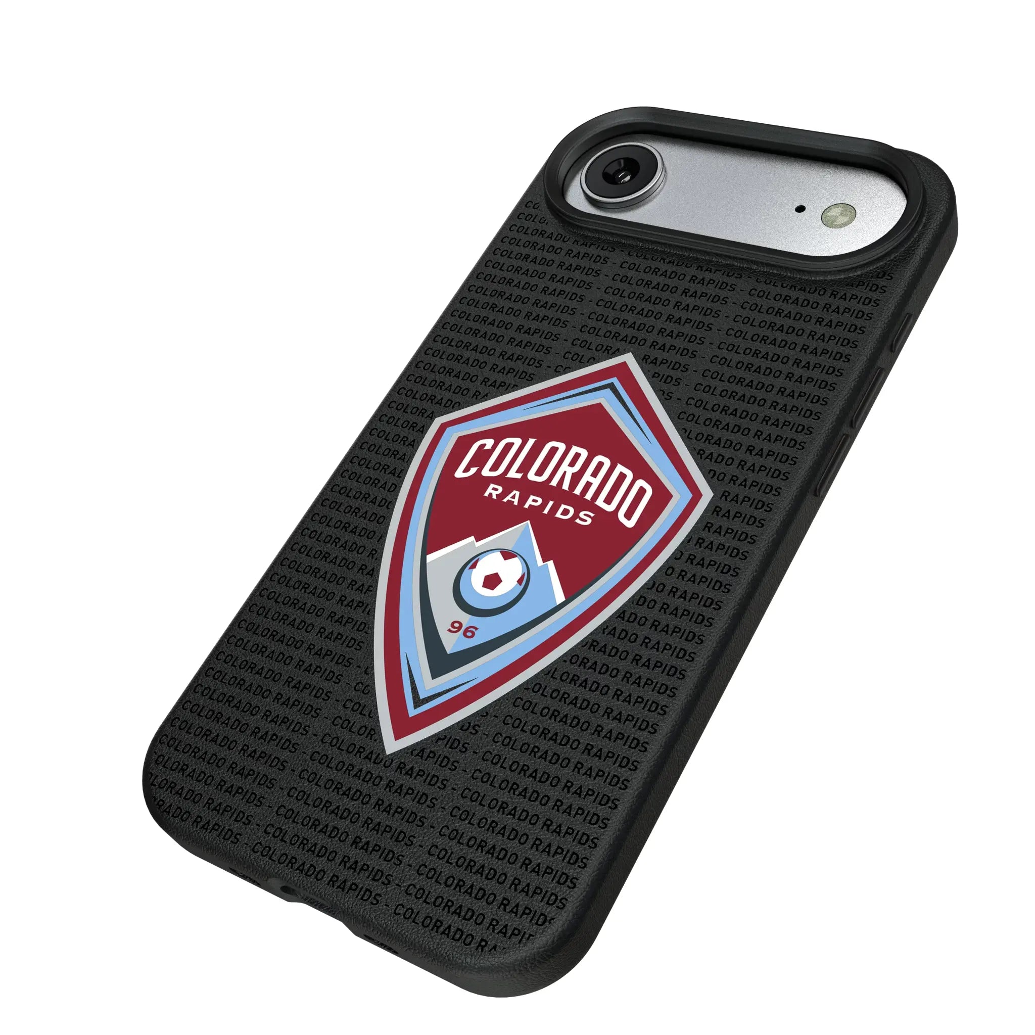 Colorado Rapids Text Backdrop iPhone MagSafe Compatible Phone Case for Apple iPhone - Isometric View#Device_iPhone Air