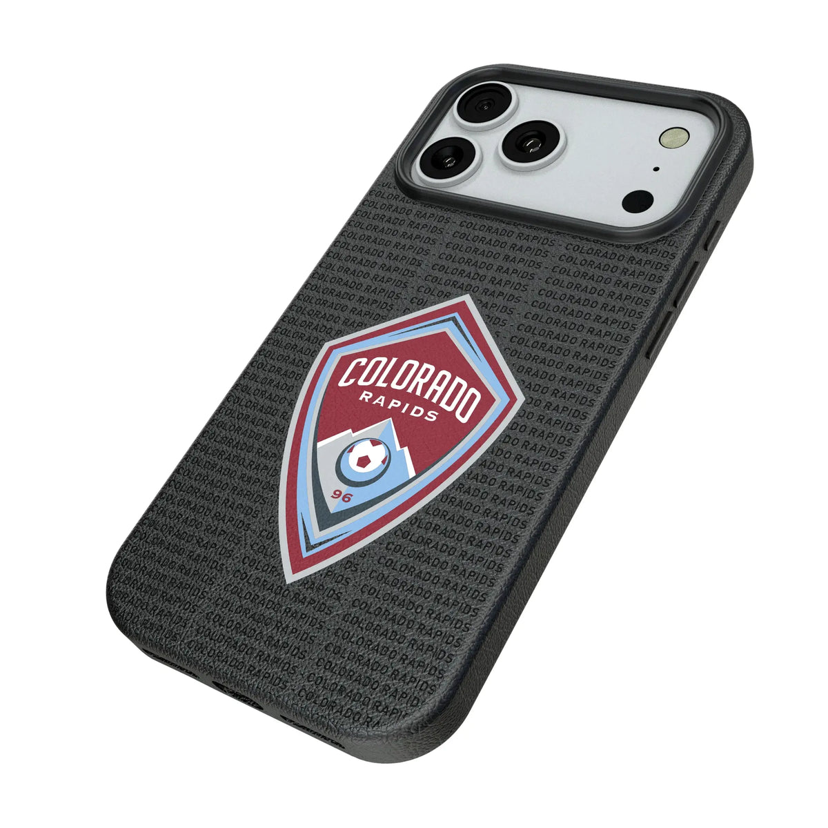 Colorado Rapids Text Backdrop iPhone MagSafe Compatible Phone Case for Apple iPhone - Isometric View#Device_iPhone 18 Pro Max