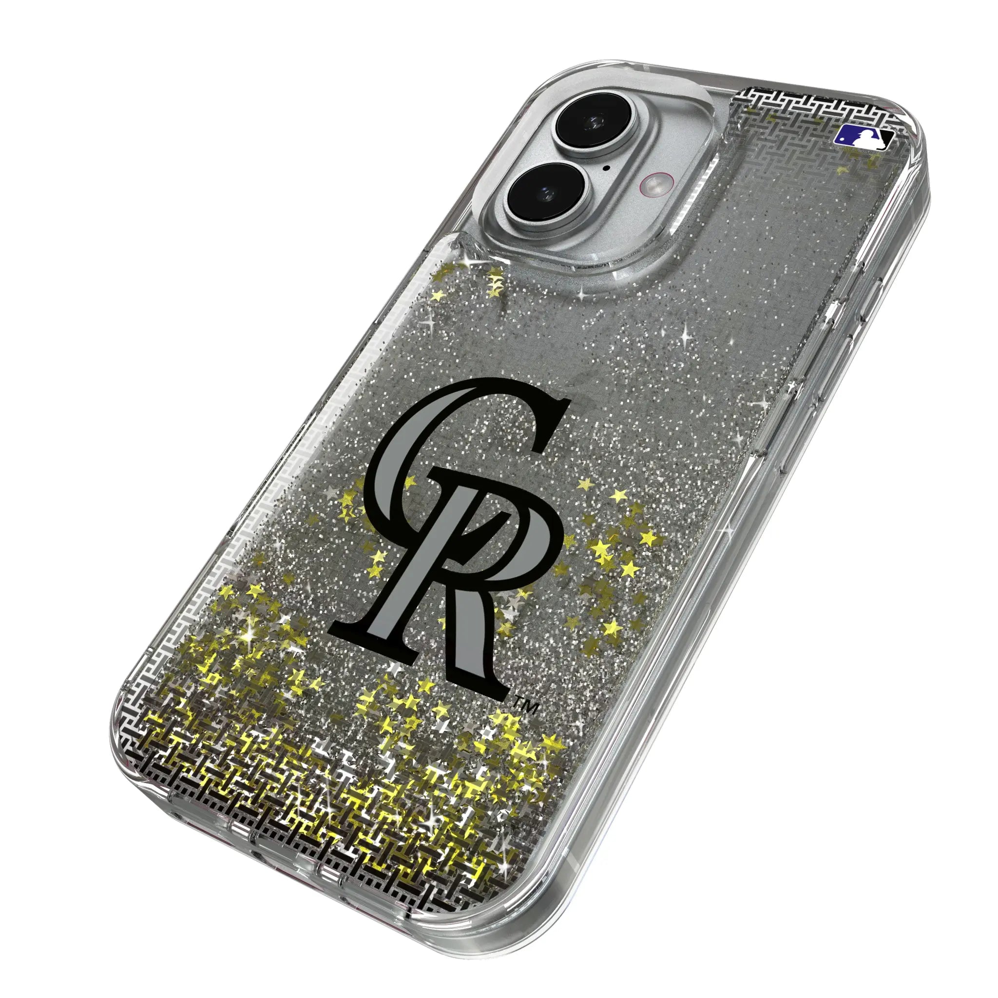 Colorado Rockies Linen iPhone Glitter Phone Case for Apple iPhone - Isometric View