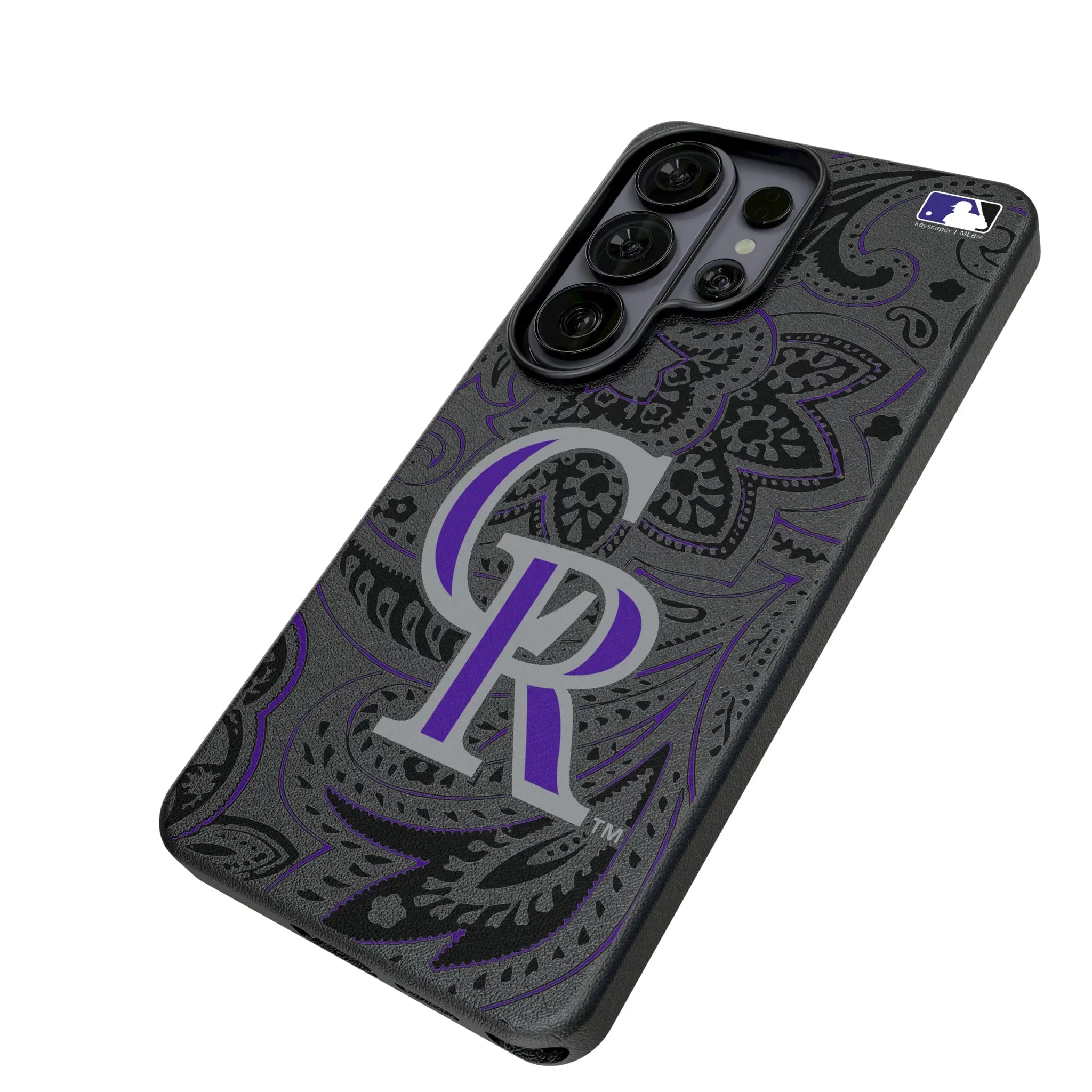 Colorado Rockies Paisley Galaxy MagSafe Compatible Phone Case for Samsung Galaxy - Isometric View#Device_Galaxy S26 Ultra