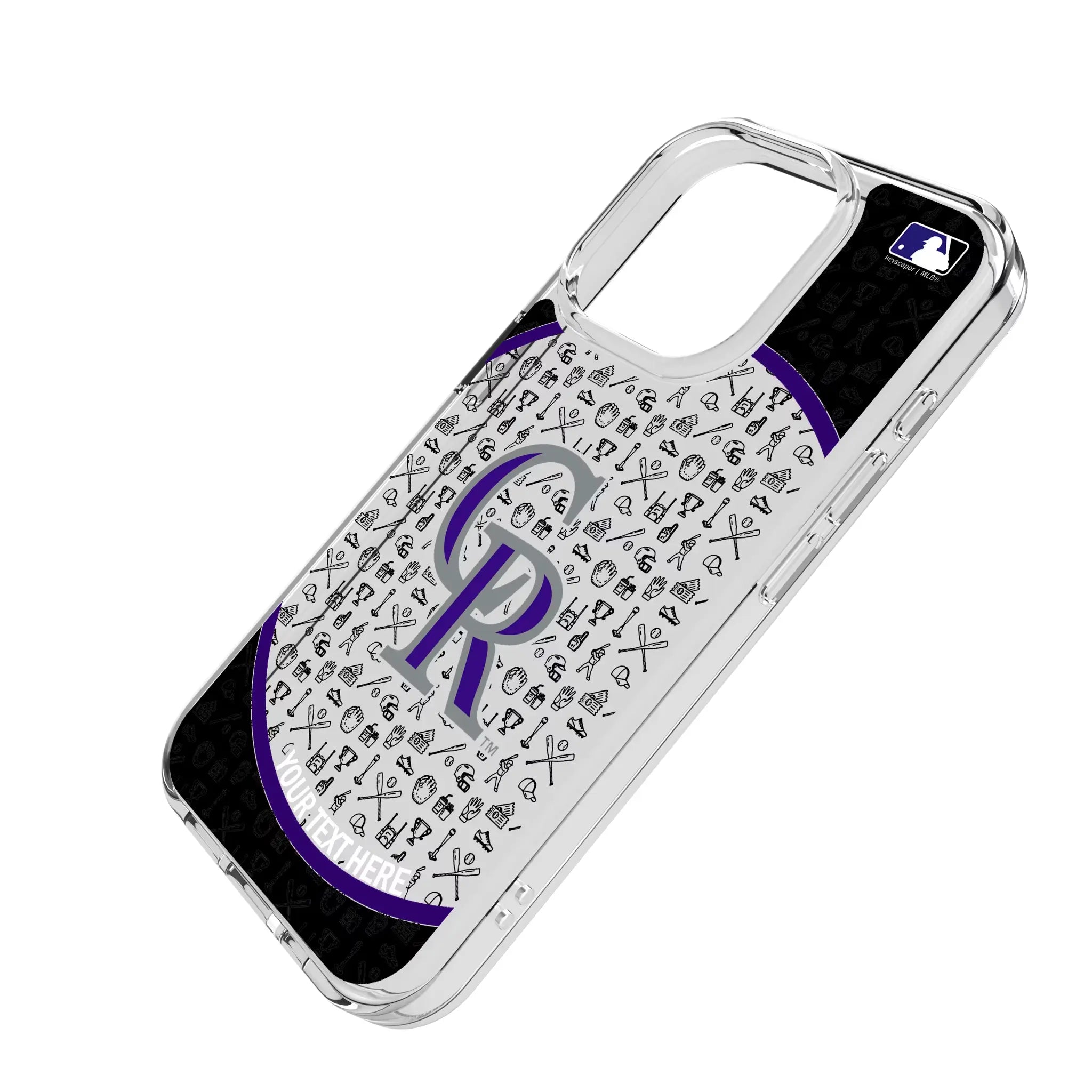 Colorado Rockies Personalized Circle iPhone Clear Phone Case for Apple iPhone - Isometric View