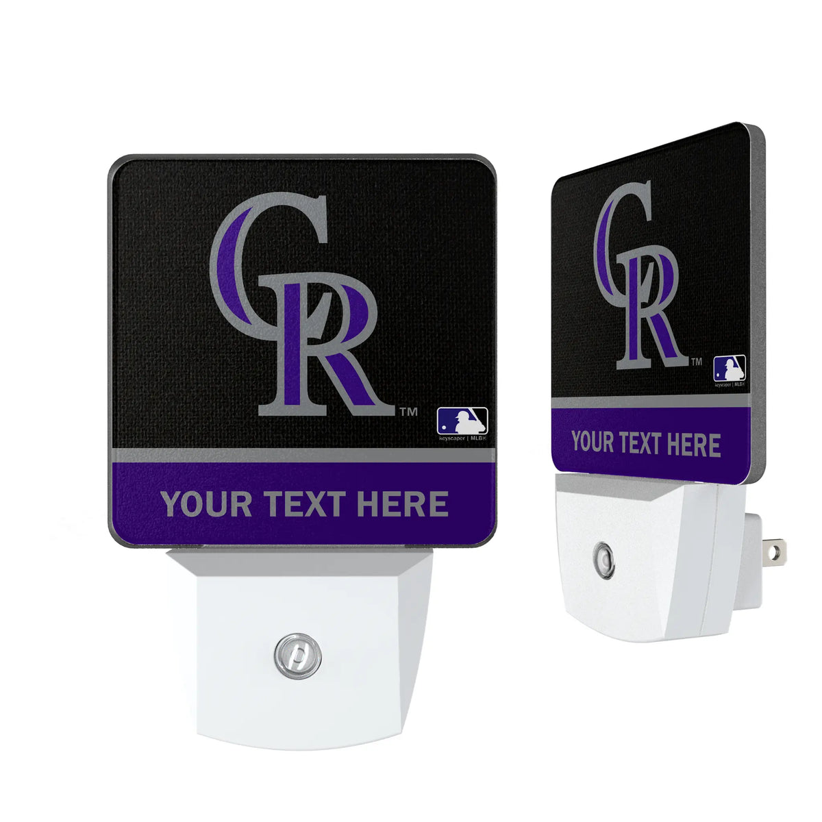 Colorado Rockies Personalized Endzone Solid Night Light 2-Pack