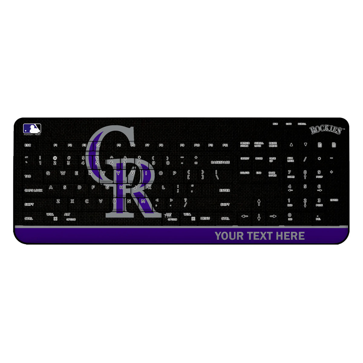 Colorado Rockies Personalized Endzone Solid Wireless USB Keyboard