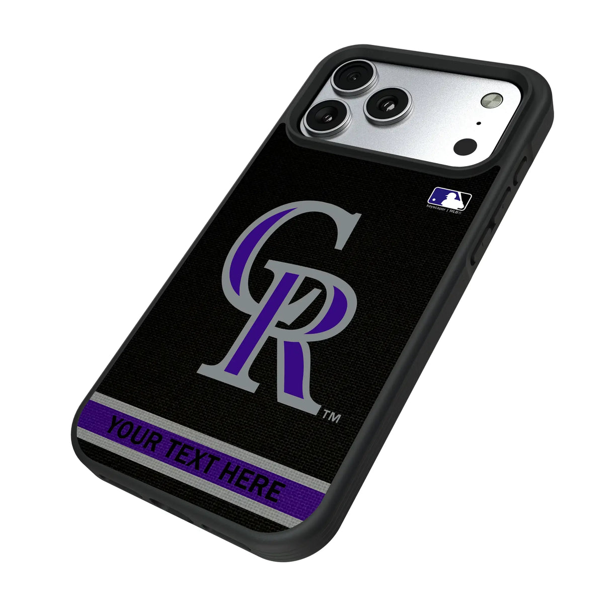 Colorado Rockies Personalized Stripe iPhone Bump Phone Case for Apple iPhone - Isometric View#Device_iPhone 17 Pro Max