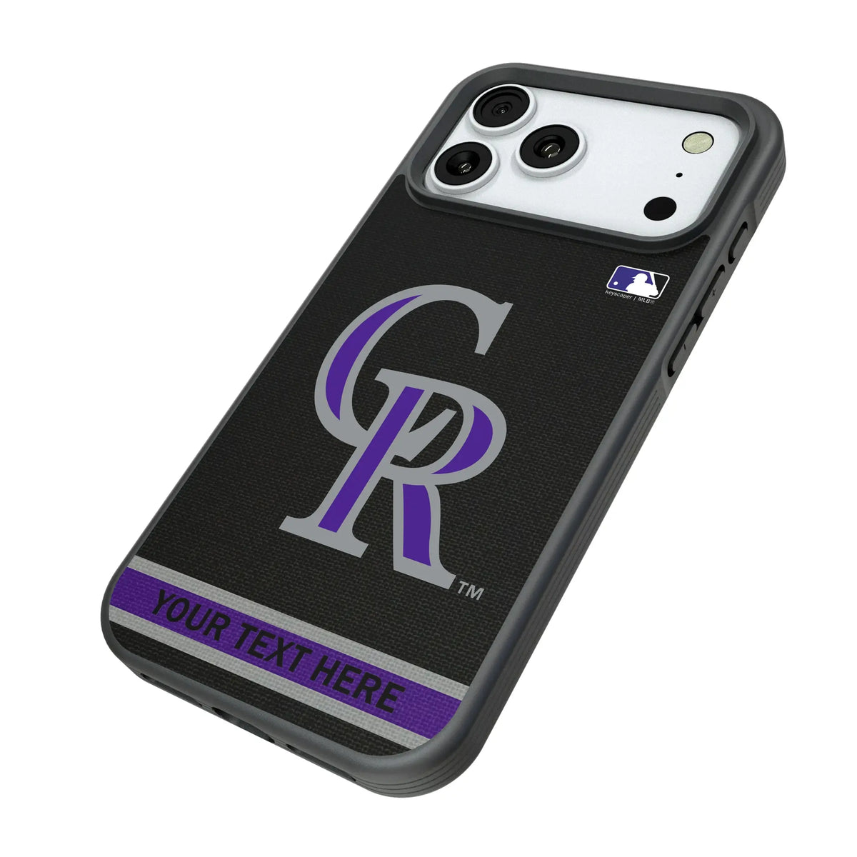 Colorado Rockies Personalized Stripe iPhone Bump Phone Case for Apple iPhone - Isometric View#Device_iPhone 18 Pro Max