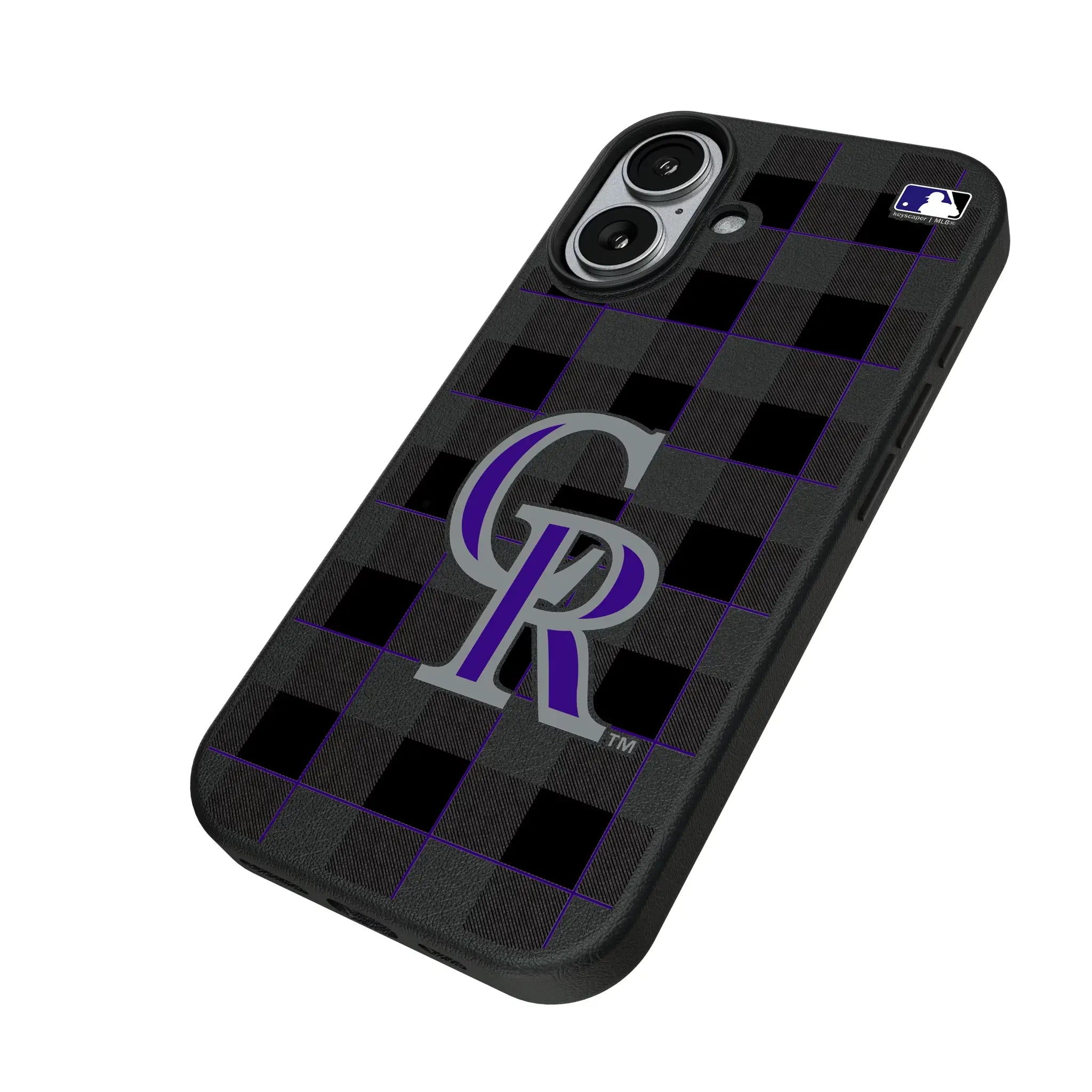 Colorado Rockies Plaid iPhone MagSafe Compatible Phone Case for Apple iPhone - Isometric View#Device_iPhone 17