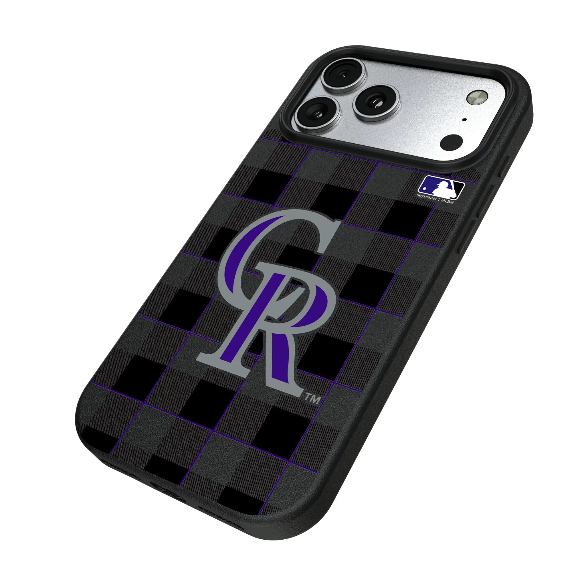 Colorado Rockies Plaid iPhone MagSafe Compatible Phone Case for Apple iPhone - Isometric View#Device_iPhone 17 Pro Max
